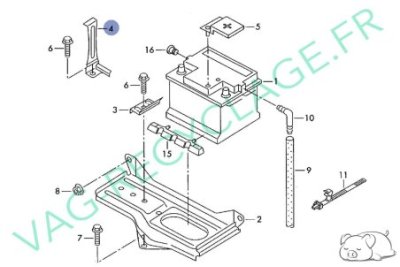 Patte de fixation batterie 8D1803123D pour Audi A4 B5 Diesel - Image 5