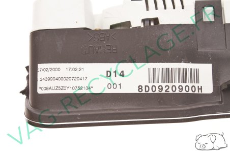 Kit démarrage Audi A4 1.9TDI 90cv Compteur 8D0920900H Boitier ECU 038906012AF - Image 7