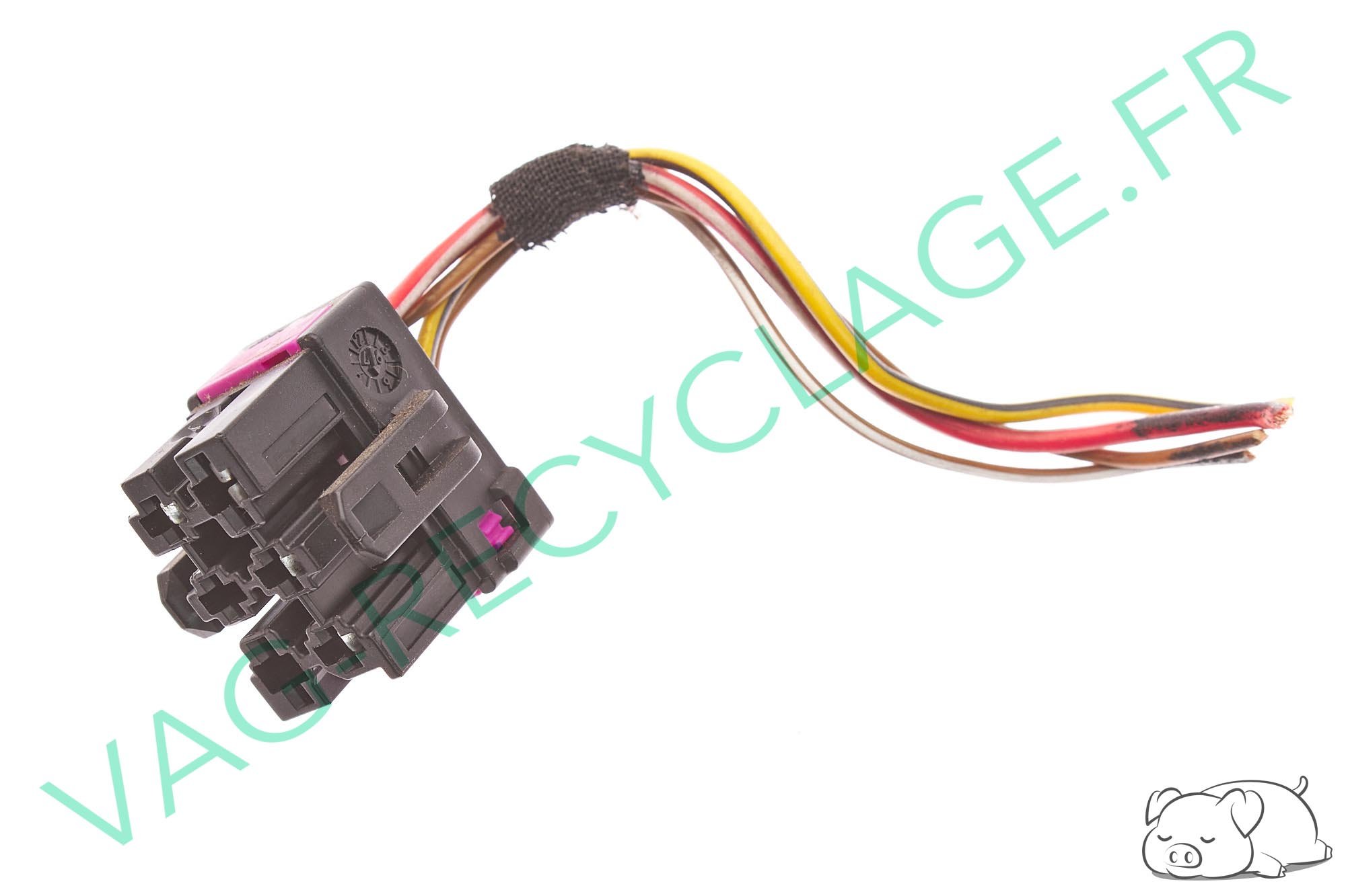 Prise faisceau 6 pôles noire 1J0937731 Touareg 2 Passat 5 B5 Audi A4 B5 - Image 1