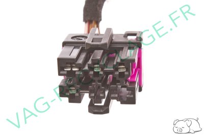 Prise faisceau 6 pôles noire 1J0937731 Touareg 2 Passat 5 B5 Audi A4 B5 - Image 1
