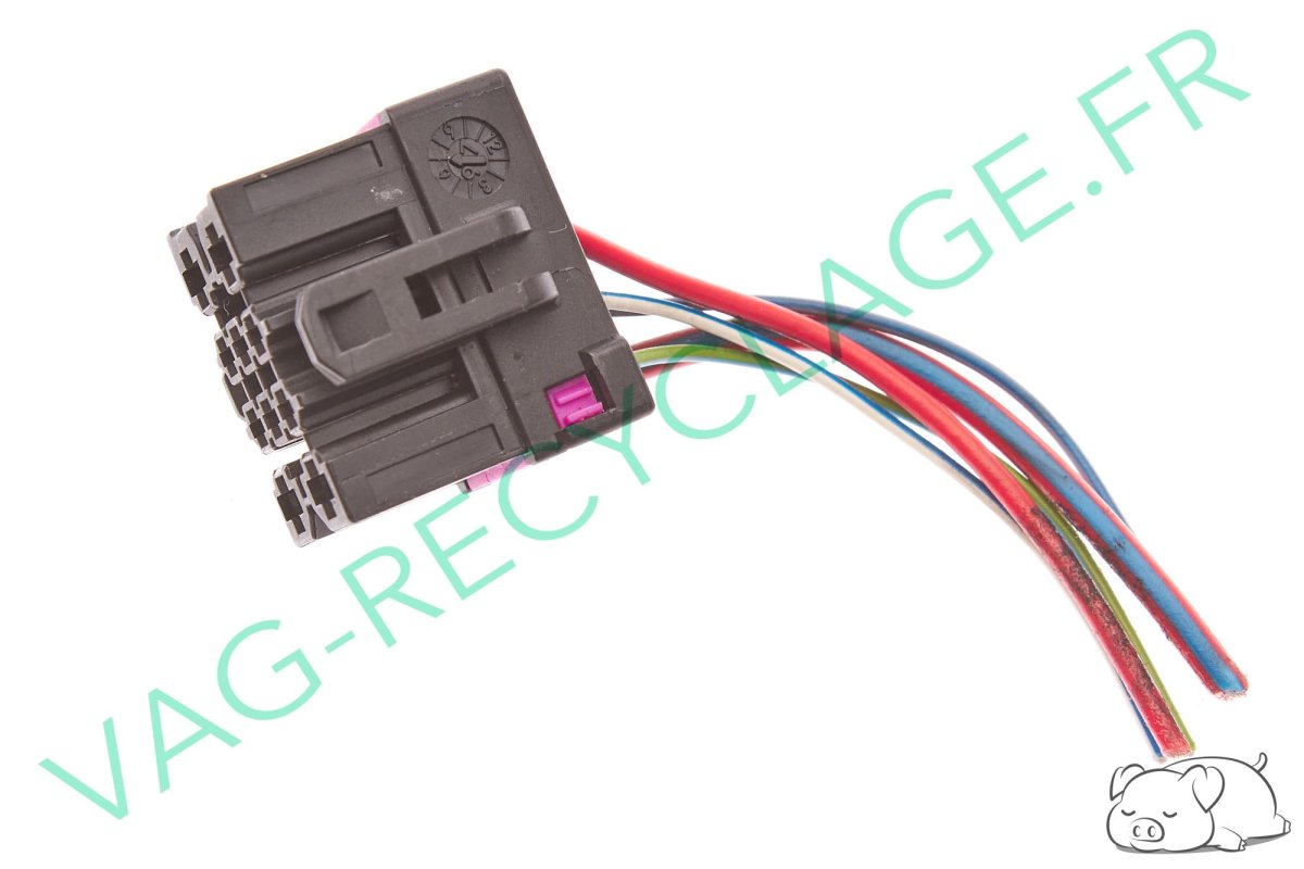 Prise faisceau 10 pôles noire 1J0937733 pour Volkswagen Skoda Seat Audi - Image 1