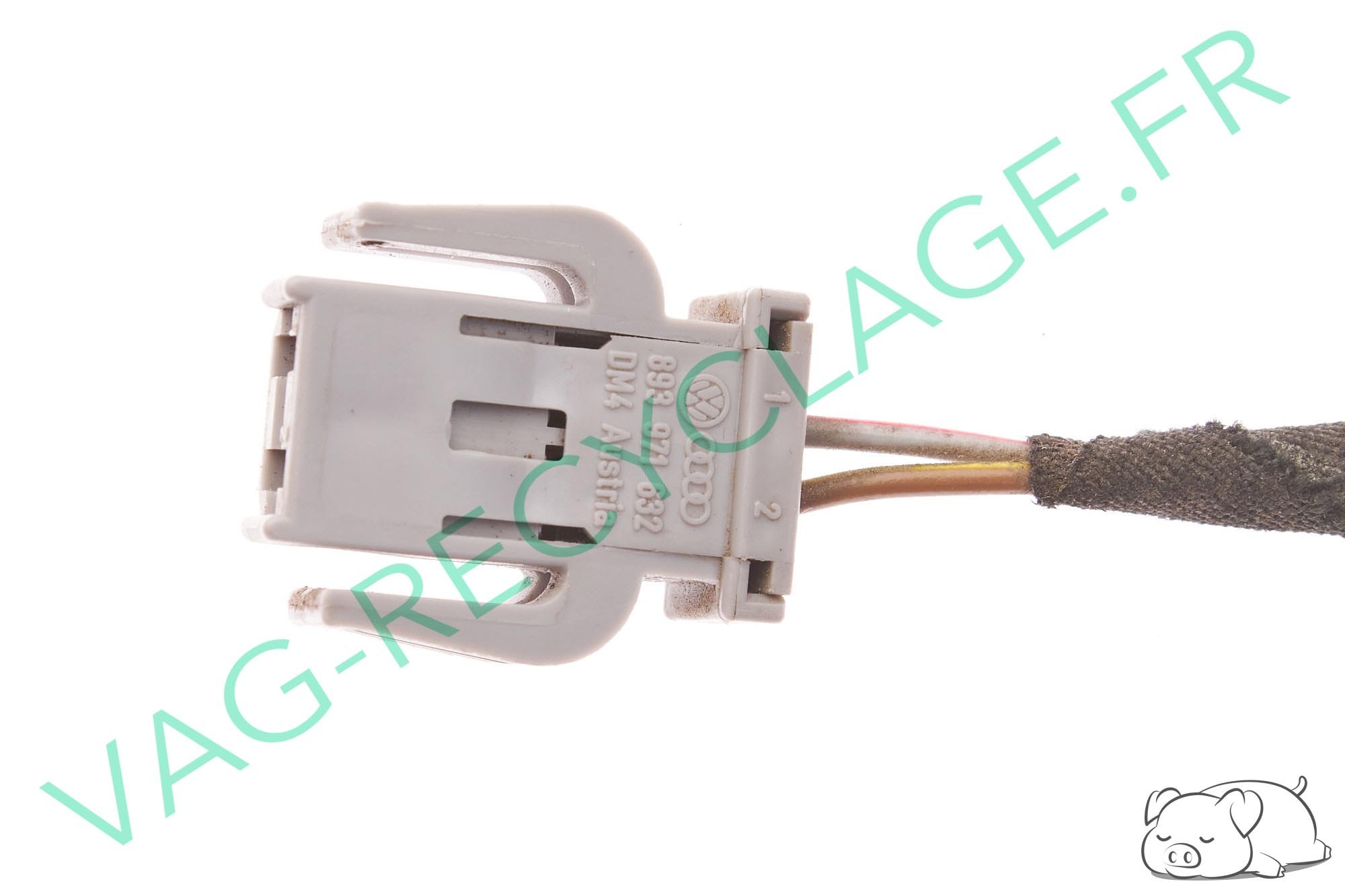 Fiche plate 2 pôles grise 893971632 pour Volkswagen Seat Skoda Audi - Image 1