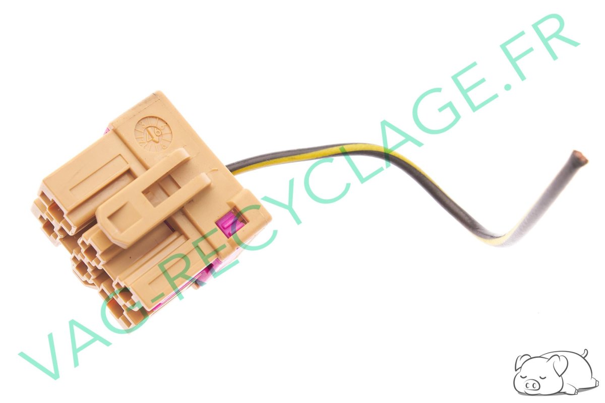 Prise faisceau 6 pôles marron 1J0937731 Touareg 2 Passat 5 B5 Audi A4 B5 - Image 1