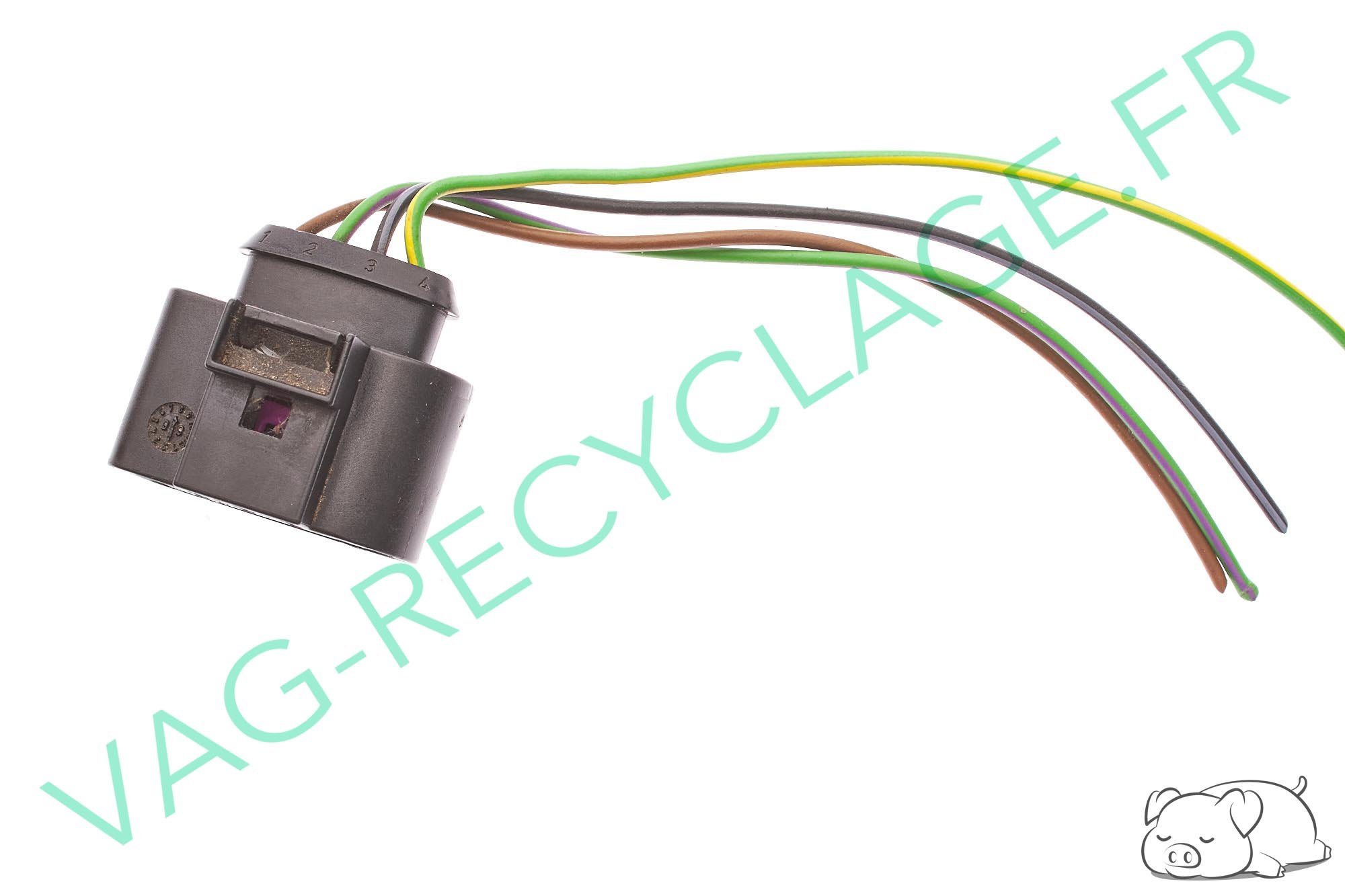 Fiche faisceau 4 pôles 4B0973724 pour Audi Seat Skoda Volkswagen - Image 1