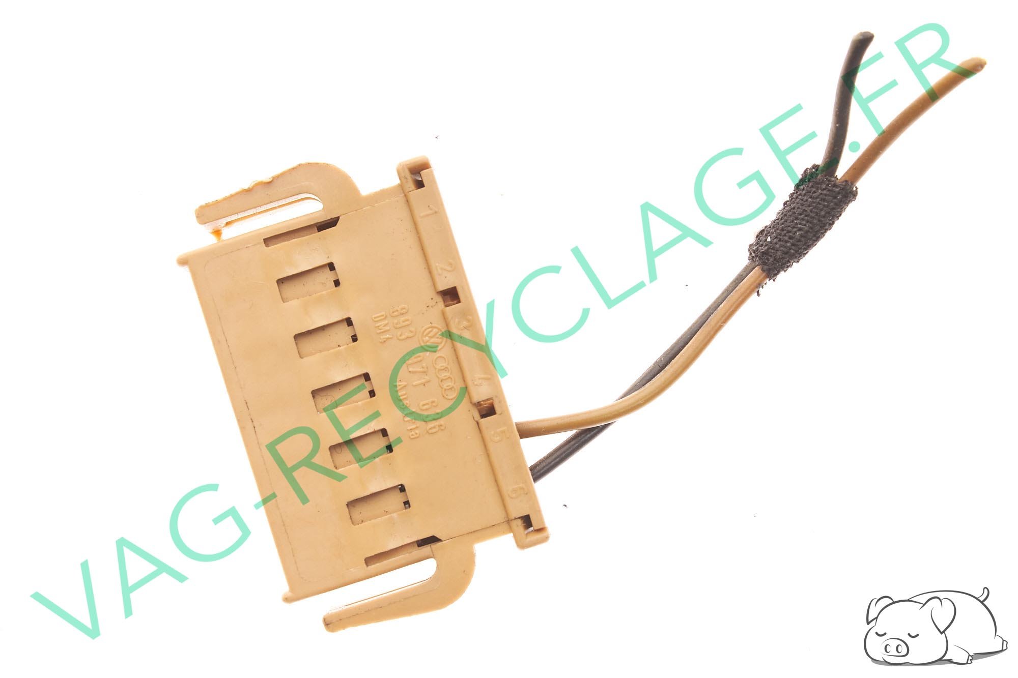Fiche plate 6 pôles Marron 893971636 pour Volkswagen Seat Skoda Audi - Image 1