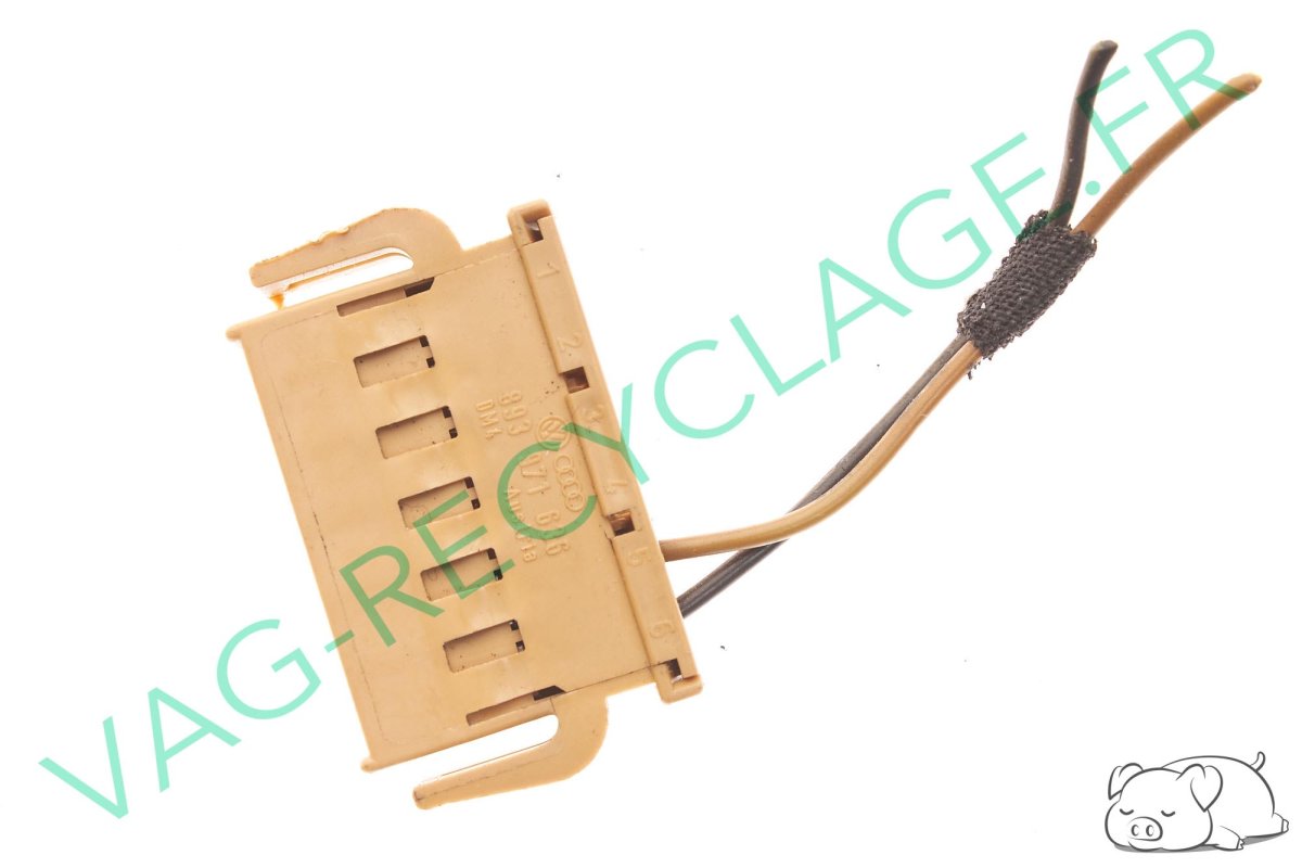 Fiche plate 6 pôles Marron 893971636 pour Volkswagen Seat Skoda Audi - Image 1