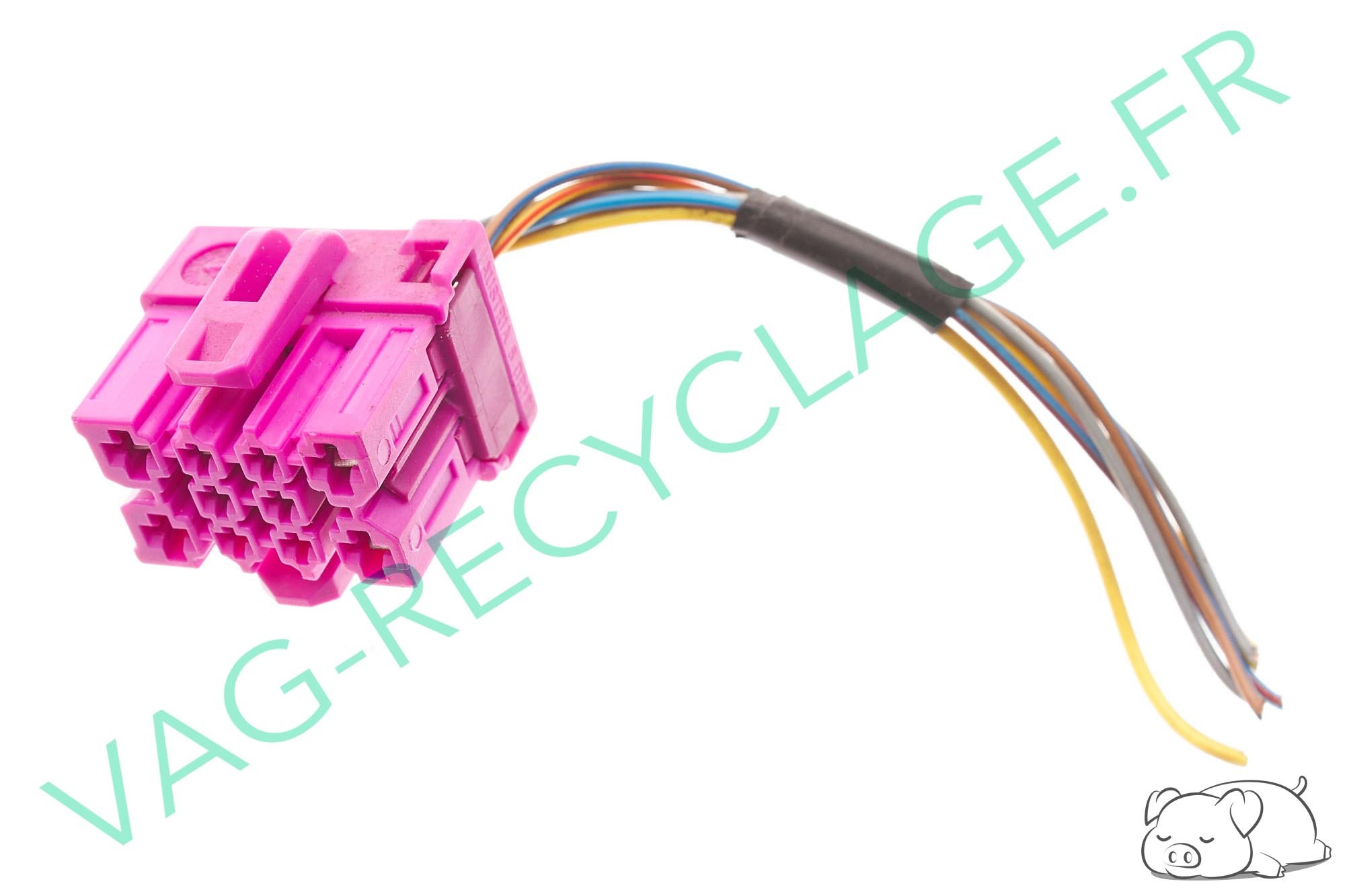 Prise faisceau 10 pôles rose 1J0937733 pour Volkswagen Skoda Seat Audi - Image 1