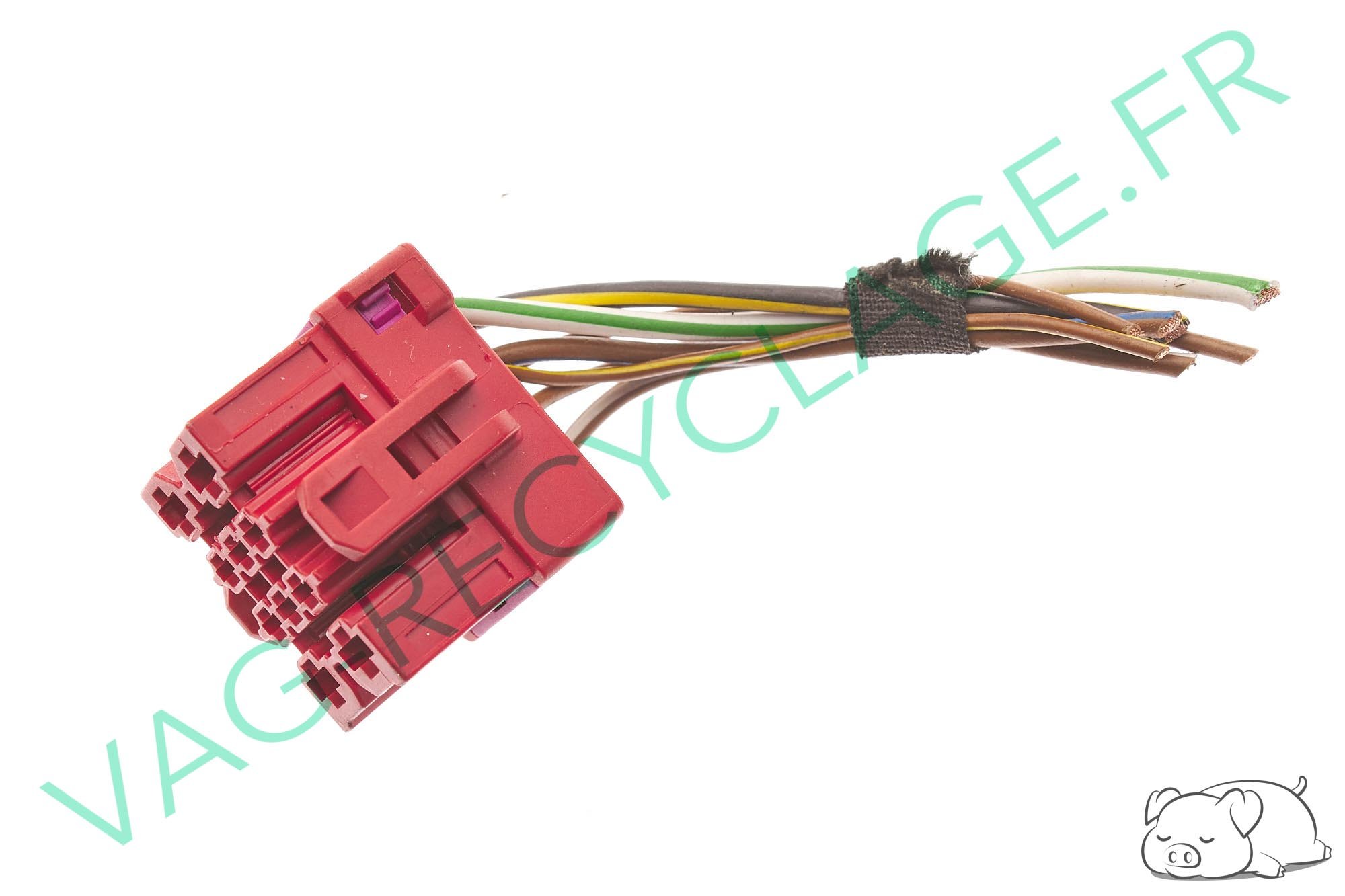 Prise faisceau 10 pôles rouge 1J0937733 pour Volkswagen Skoda Seat Audi - Image 1