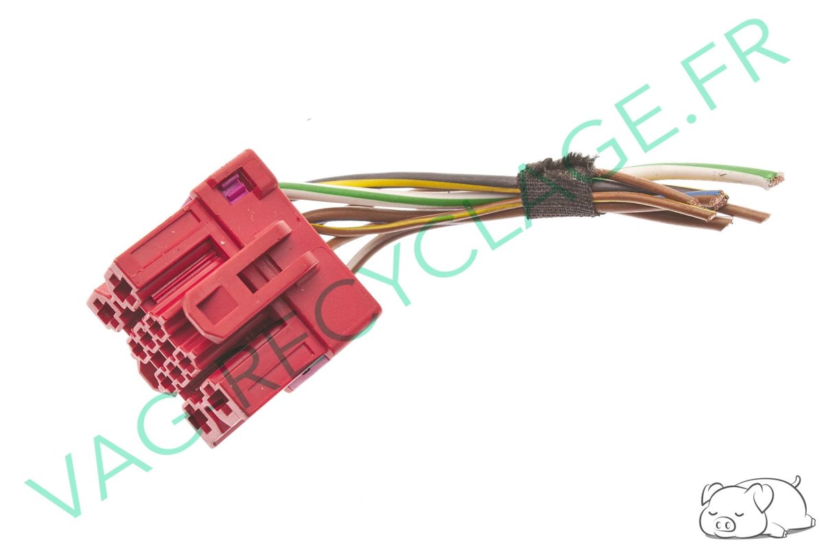 Prise faisceau 10 pôles rouge 1J0937733 pour Volkswagen Skoda Seat Audi - Image 1