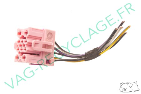 Prise faisceau 10 pôles rose clair 1J0937733 pour Volkswagen Skoda Seat Audi - Image 1
