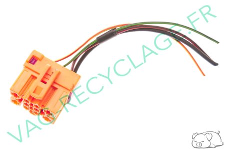 Prise faisceau 10 pôles orange 1J0937733 pour Volkswagen Skoda Seat Audi - Image 1