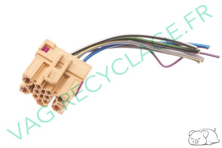 Prise faisceau 10 pôles marron 1J0937733 pour Volkswagen Skoda Seat Audi - Image 1