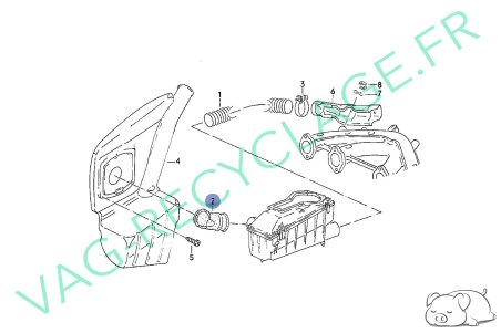 Manchon admission de boite à air 191129628 pour Golf 2 Jetta 2 GTI GTD - Image 4