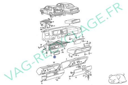 Vide poche cache platine fusible 191857925D pour Golf 2 et Jetta 2 - Image 4