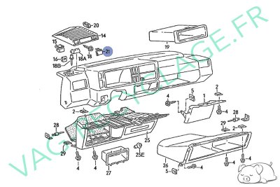Cache grille enceinte gauche 191857481 sur tableau de bord pour Golf 2 Jetta 2 - Image 4