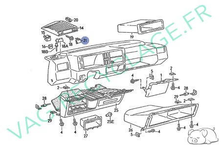 Cache grille enceinte gauche 191857481 sur tableau de bord pour Golf 2 Jetta 2 - Image 4