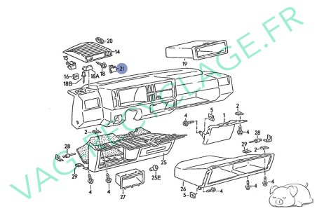 Cache grille enceinte droite 191857482 sur tableau de bord pour Golf 2 Jetta 2 - Image 4