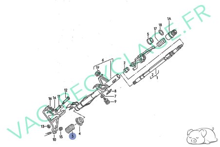 Ressort bas colonne de direction 165419343 Corrado Passat 3 Jetta 2 Golf 2 - Image 2