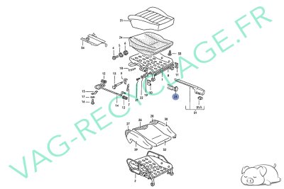 Embout glissière de siège gauche 191881347 Golf Jetta Passat Polo Scirocco - Image 5