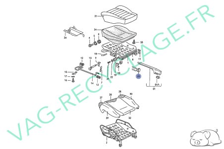 Embout glissière de siège gauche 191881347 Golf Jetta Passat Polo Scirocco - Image 5