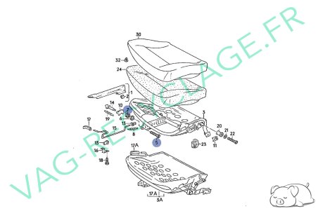 Boulon blocage siège avant N0147506 N0111214 Scirocco Golf Corrado Polo - Image 4