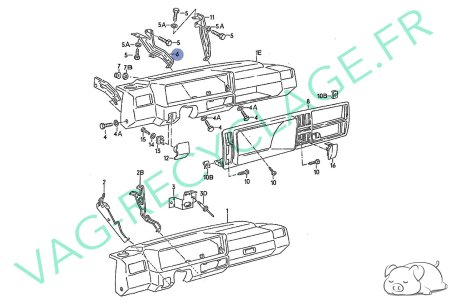 Patte support tableau de bord milieu gauche 191857219 pour Golf 2 et Jetta 2 - Image 3