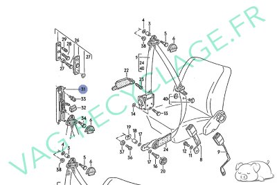 Réglage en hauteur ceinture sécurité 191857819 Corrado Golf 2 Passat 3 Jetta 2 - Image 5