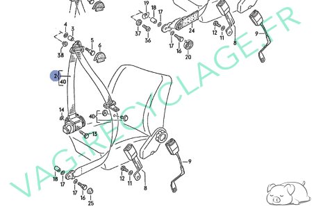 Ceinture de sécurité avant gauche 193857705A pour Golf 2 4 portes - Image 9