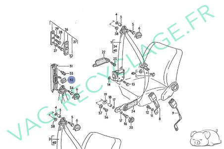 Bouton de réglage en hauteur de ceinture 191858727 pour Golf 2 Corrado Jetta 2 - Image 6