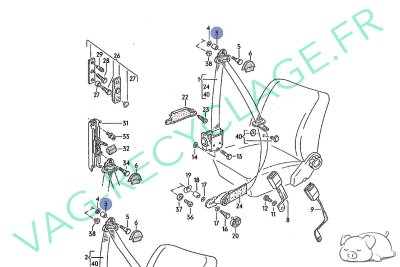 Entretoise ceinture de sécurité 7M3019829 pour Volkswagen Seat Audi - Image 4
