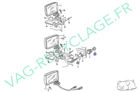 Bouton de réglage de rétroviseur 191857520A pour Golf 1 Golf 2 Scirocco Polo - Image 5