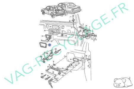 Cache poignée porte intérieure droite 321837248 Golf 2 Corrado Scirocco Polo - Image 4
