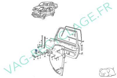 Manivelle de lève-vitre 191837579 pour Golf 2 Jetta 2 Passat 2 Polo 2 - Image 5