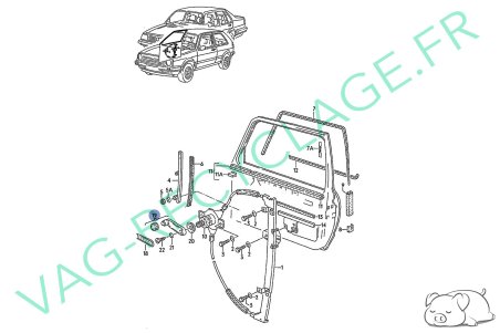 Manivelle de lève-vitre 191837579 pour Golf 2 Jetta 2 Passat 2 Polo 2 - Image 5