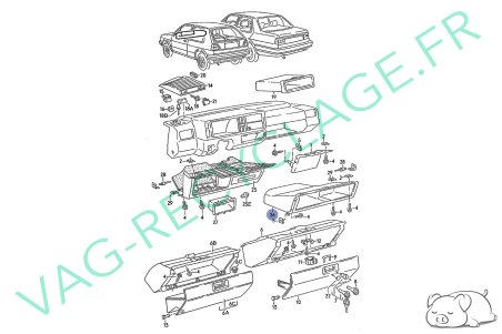 Vide-poches coté passager 191857924C pour Volkswagen Golf 2 et Jetta 2 - Image 6