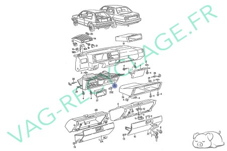 Vide-poches coté passager 191857921F pour Volkswagen Golf 2 et Jetta 2 - Image 8