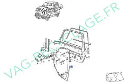 Remonte-vitre manuel avant passager 191837402B pour Golf 2 et Jetta 2 - Image 5