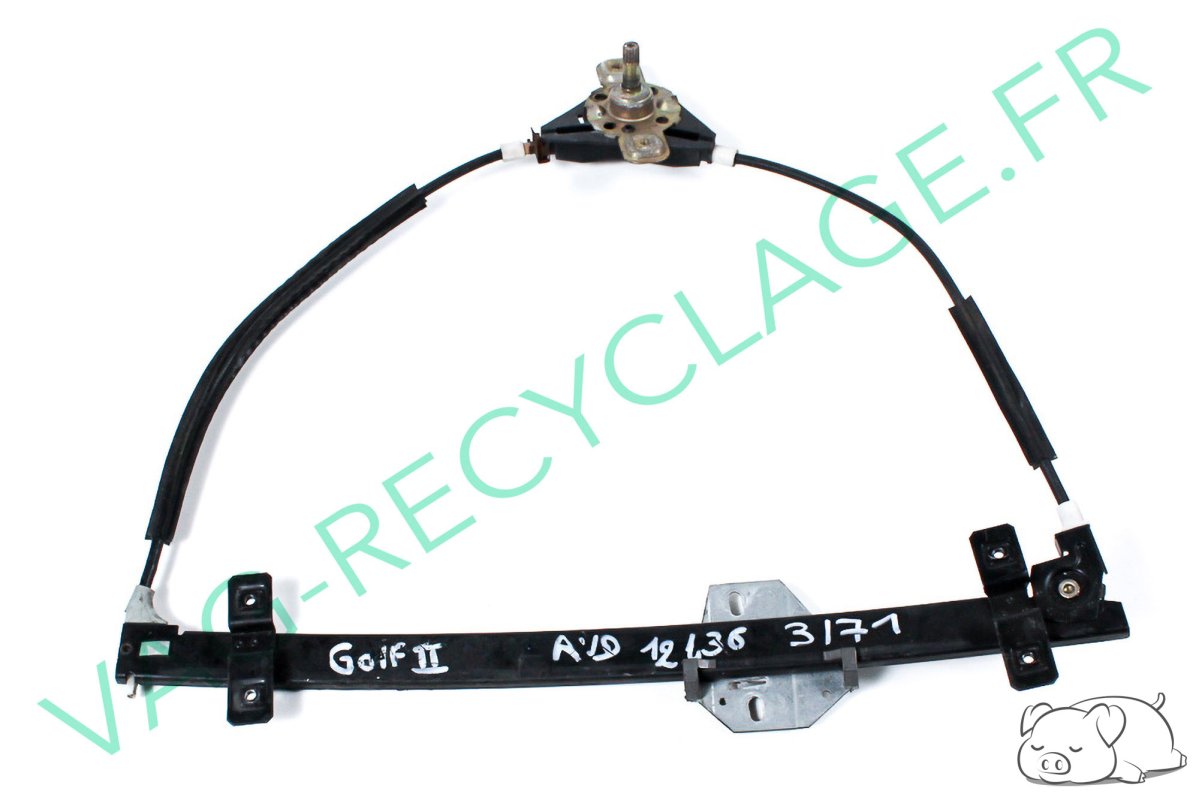 Remonte-vitre manuel avant droit 191837402B pour Golf 2 et Jetta 2 - Image 1