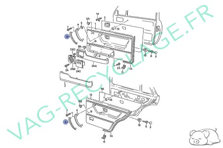 Cache poignée porte intérieure coté passager 191867198 pour Golf 2 et Jetta 2 - Image 6