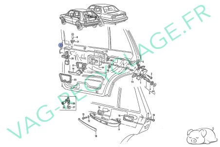 Tige loquet de porte arrière gauche 193839183 pour Golf 2 et Jetta 2 - Image 2