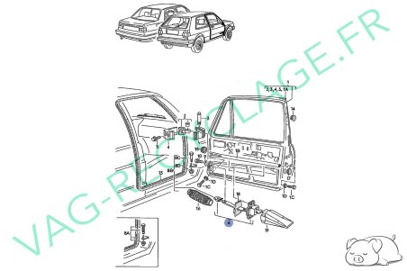 Arrêt de porte avant 191837249A pour Golf 2 Jetta 2 Passat 2 Scirocco 2 - Image 5