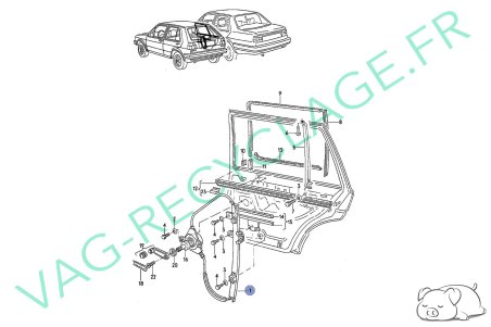 Remonte-vitre manuel arrière gauche 193839401 pour Golf 2 Jetta 2 Passat 2 B2 - Image 4