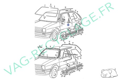 Platine rétroviseur extérieur gauche 191853219 pour Golf 2 et Jetta 2 - Image 4