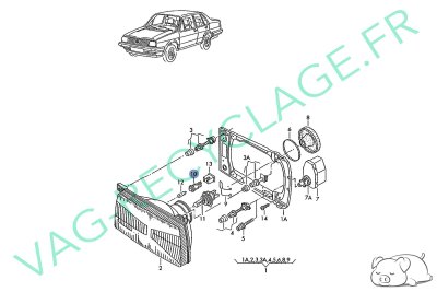 Support de veilleuse de phare 191941669A Golf 2 Jetta 2 Polo 2 Transporter T4 - Image 5