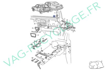 Cache loquet de porte 191867109 pour Corrado Jetta 2 Golf 2 Moyen - Image 5