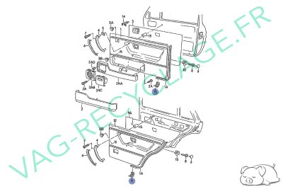 Clips support panneau de porte 191867301A Golf 2 Corrado Passat 2 3 Jetta 2 - Image 4