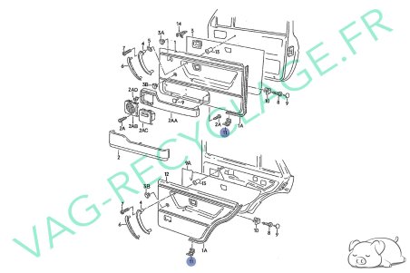 Clips support panneau de porte 191867301A Golf 2 Corrado Passat 2 3 Jetta 2 - Image 4