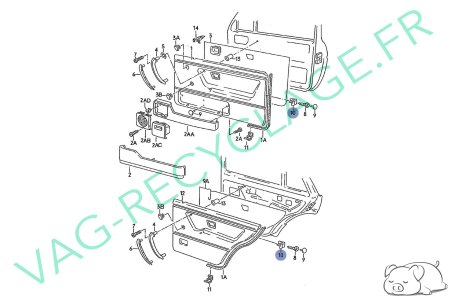 Clips fixation panneau de porte 191867301A Golf 2 Passat 2 Scirocco 2 Jetta 2 - Image 4