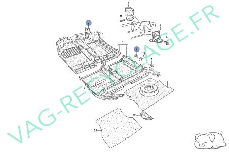 Clips fixation moquette Corrado Golf 2 Polo Passat 3 4 Transporter T3 (Gris) - Image 3