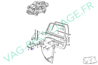 Vis manivelle lève-vitre Golf 1 Golf 2 Passat Polo 2 Scirocco Transporter T3 - Image 3